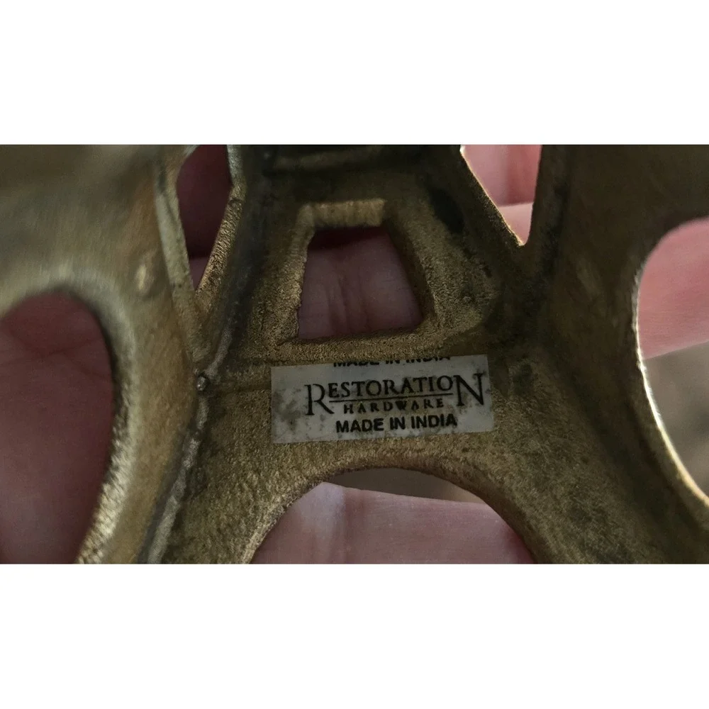 Restoration Hardware Solid Gold Brass Miniature Eiffel‎ Tower Ornament Decor